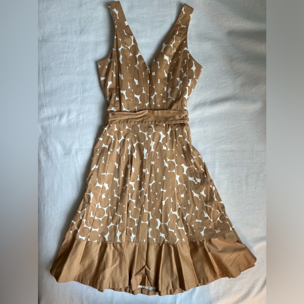Nine West Tan Polka Dot Dress with Belt - Picture 2 of 3